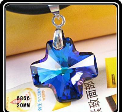 fashion me水晶6866 憨豆先生十字坠 梦幻蓝